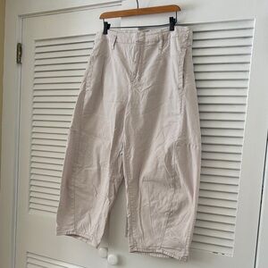 Anthropologie Cream Wide Leg Pants